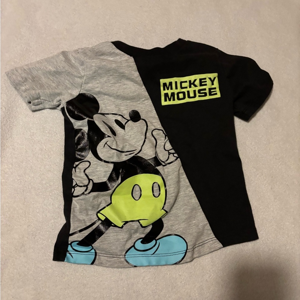 Colorblock Kids Tee - Black, Gray & Neon Yellow